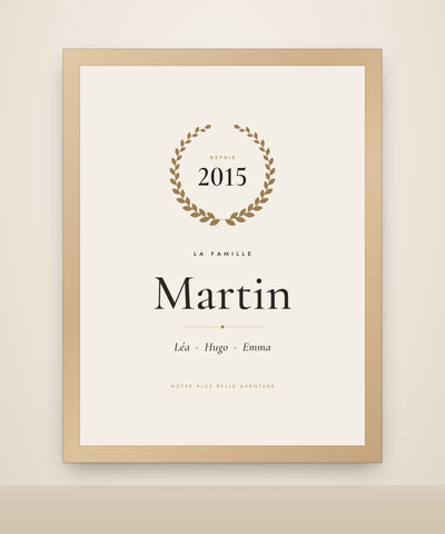 Poster Famille · Couronne de laurier