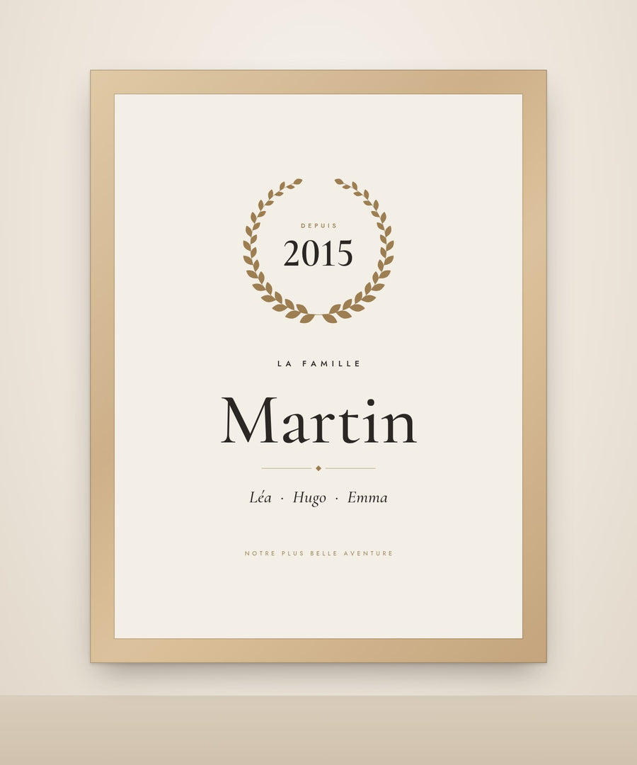 Poster Famille · Couronne de laurier